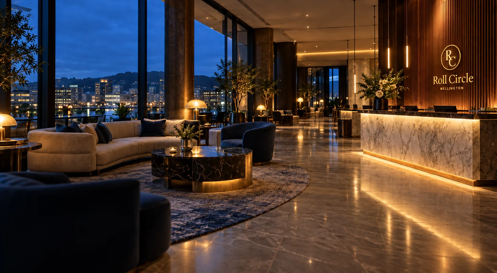 Hotel reception ready to welcome guests